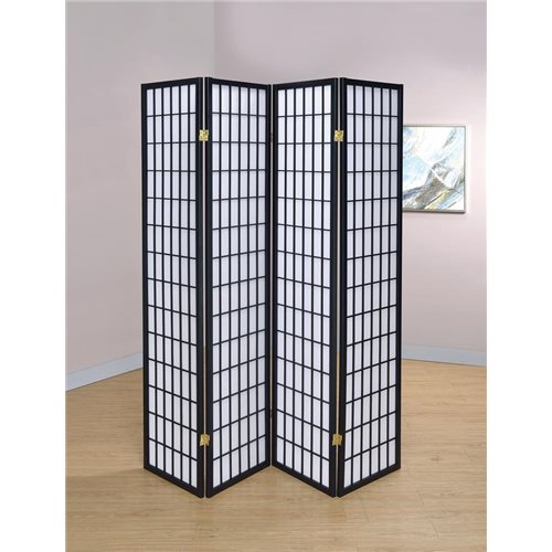 4-Panel Folding Screen Black And White