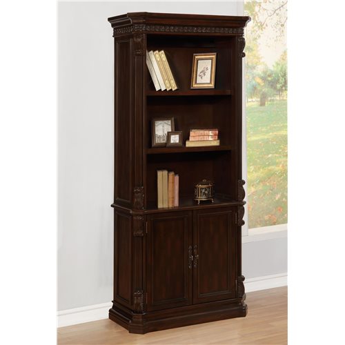 3-Tier Bookcase With Storage Base Rich Brown
