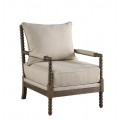 Cushion Back Accent Chair Oatmeal And Natural