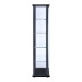 5-Shelf Glass Curio Cabinet Black And Clear