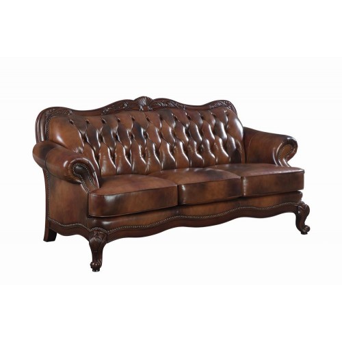 Victoria Rolled Arm Sofa Tri-Tone And Warm Brown
