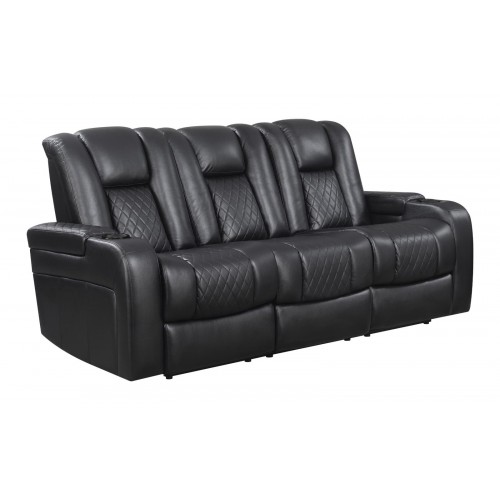 Delangelo Power^2 Sofa With Drop-Down Table Black