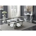 Avonlea Square Coffee Table With Lower Shelf Clear Mirror