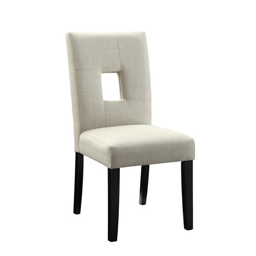 Upholstered Side Chairs Beige And Black (Set Of 2)