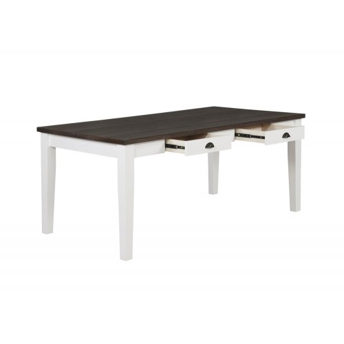 Kingman 4-Drawer Dining Table Espresso And White