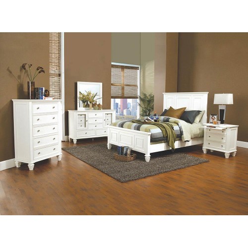 Sandy Beach Eastern King Panel Bed With High Headboard White