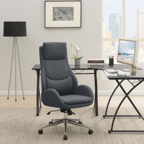 Upholstered Office Chair With Padded Seat Grey And Chrome