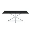 Neveen Rectangular X-Cross Dining Table Black And Chrome