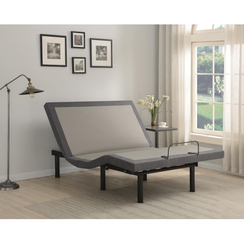 Negan California King Adjustable Bed Base Grey And Black