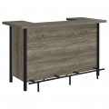 Bar Unit with Footrest Grey Driftwood and Black