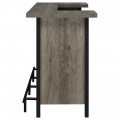 Bar Unit with Footrest Grey Driftwood and Black