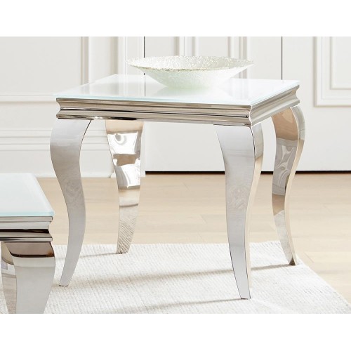 Delilah Square End Table White And Chrome